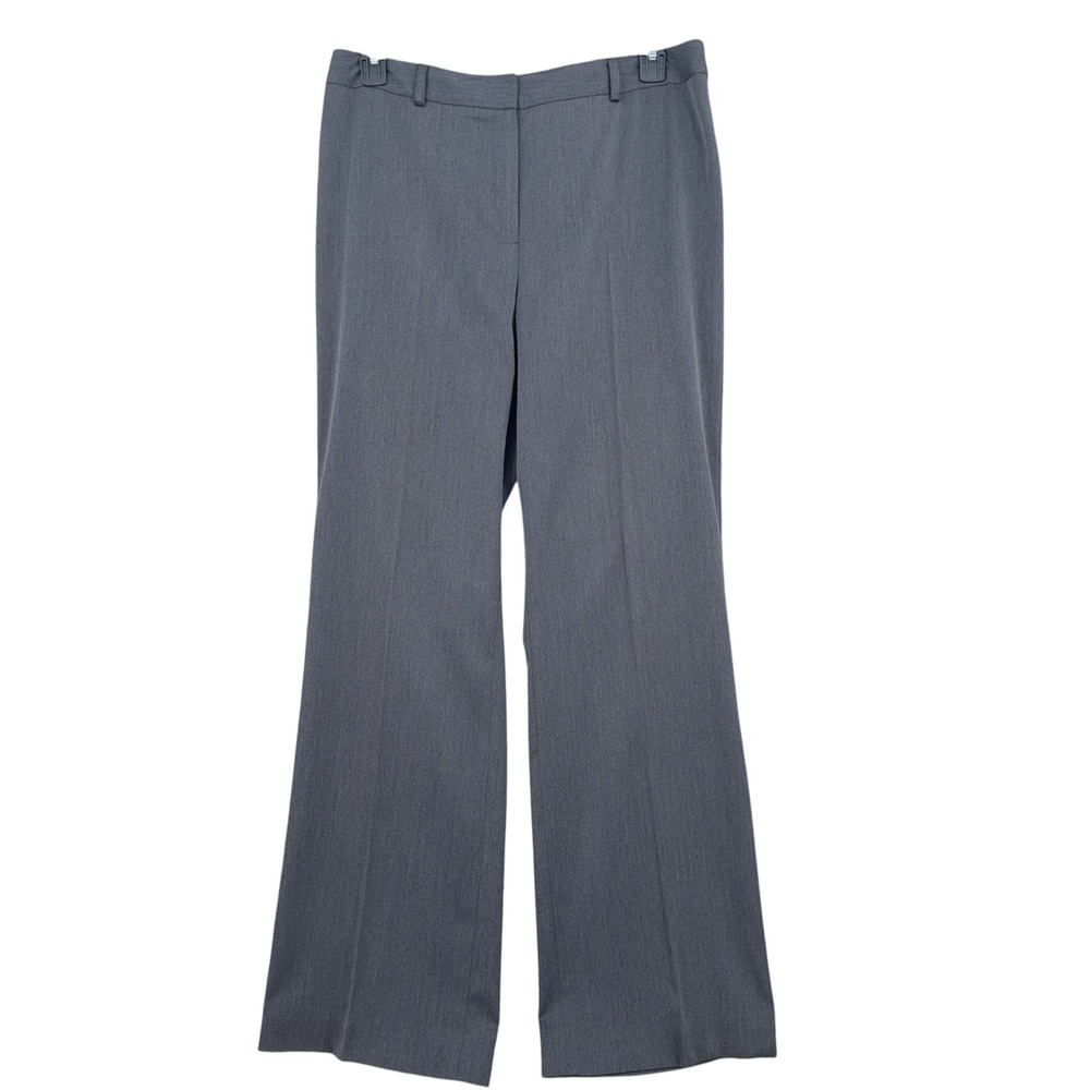 AK Anne Klein Dress Pants Women 12 Polyester Rayon Spandex Gray